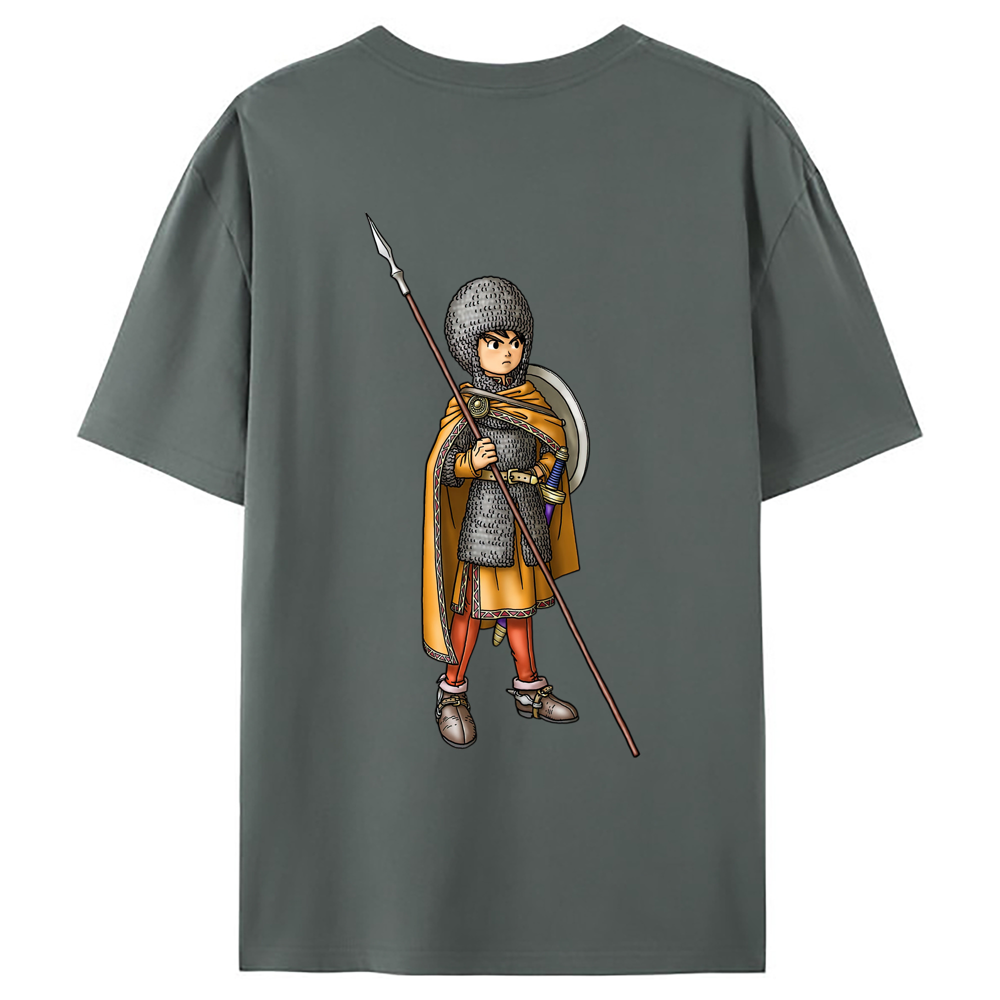 （画像用） ドラゴンクエスト Doragon Kuesuto Dragon Quest 綿100％ メンズ半袖Tシャツ（バックプリント） 通気性